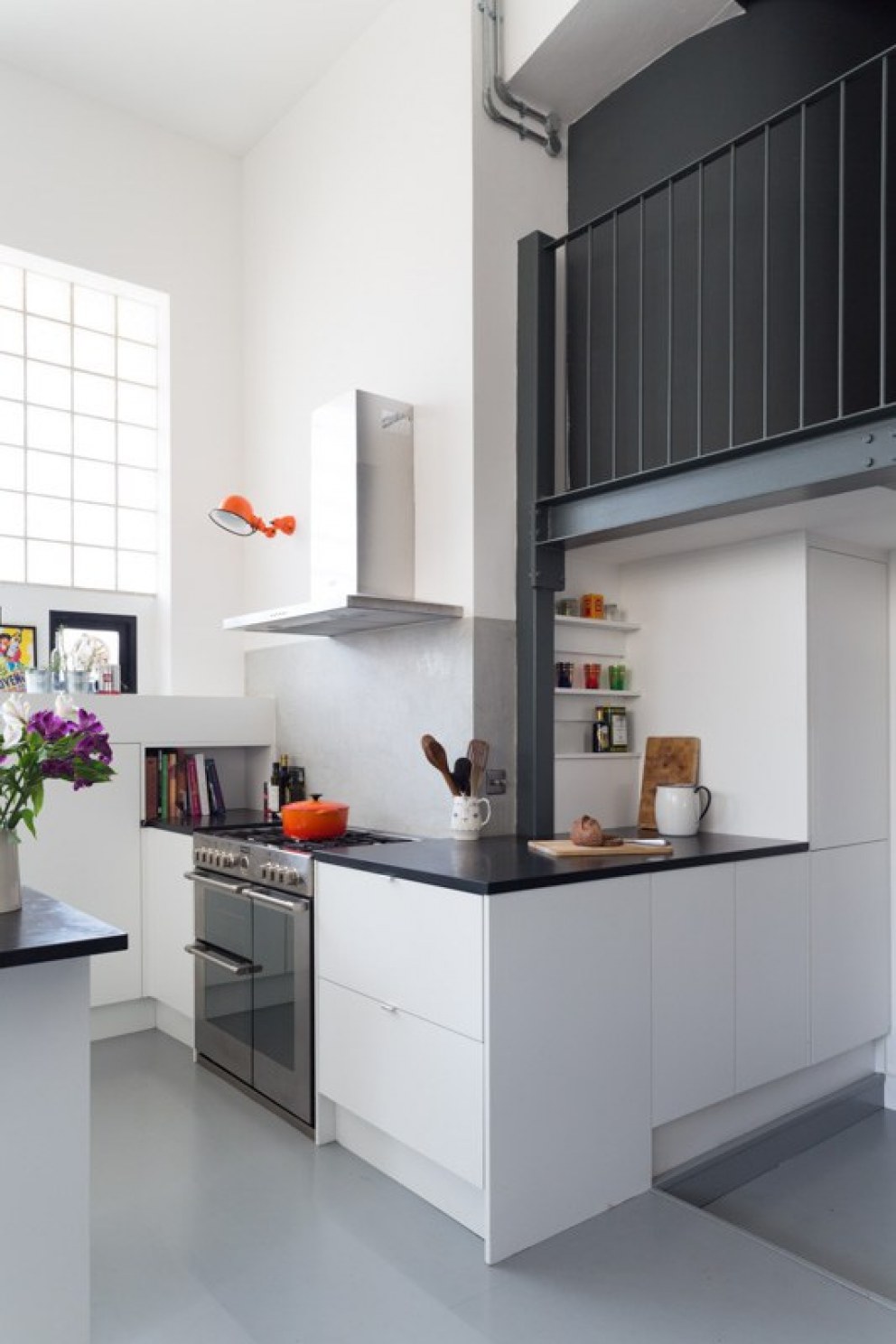 Dehavilland Studios, East London | Double height gallery over new kitchen | Interior Designers